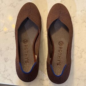 Rothy's Brown Flats with Blue Accent